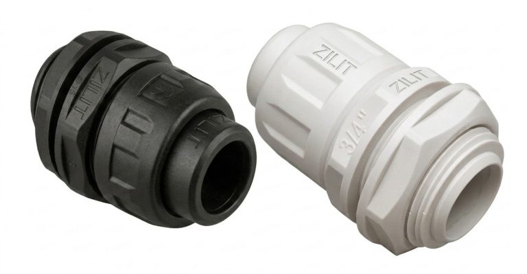 פיטינג איטלקי לצינור שרשורי PVC שחור ולבן תקן IP65